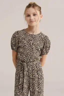 Wehkamp WE Fashion jumpsuit beige met panterprint aanbieding