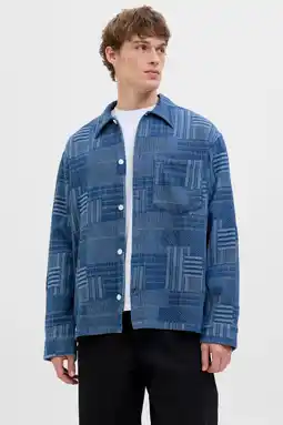 Wehkamp JACK & JONES PREMIUM loose casual overhemd blauw aanbieding