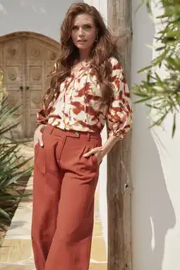 Wehkamp Smashed Lemon blouse roodbruin aanbieding