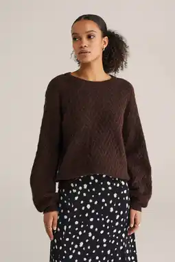 Wehkamp WE Fashion gebreide trui donkerbruin aanbieding