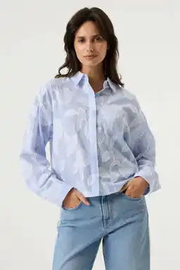 Wehkamp Garcia gestreepte gebloemde blouse blauw aanbieding