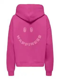 Wehkamp KIDS ONLY GIRL hoodie met backprint fuchsia aanbieding