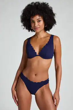 Wehkamp Hunkemöller bikinibroekje Scallop donkerblauw aanbieding