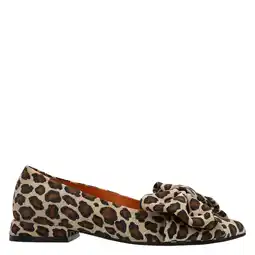 Wehkamp Manfield suède loafers met panterprint beige/cognac aanbieding