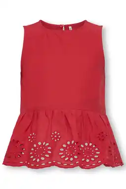 Wehkamp KIDS ONLY MINI mouwloze top rood broderie aanbieding