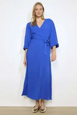 Wehkamp LOLALIZA wikkel-/overslagjurk blauw aanbieding