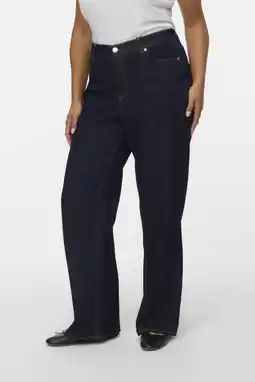 Wehkamp VERO MODA CURVE wide leg jeans dark blue denim aanbieding