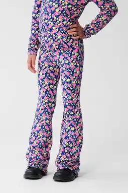 Wehkamp Shoeby gebloemde flared broek roze/paars aanbieding