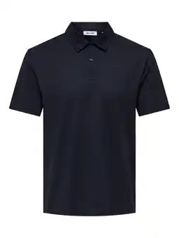 Wehkamp ONLY & SONS regular polo donkerblauw aanbieding