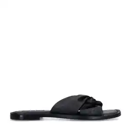Wehkamp Sacha leren slippers zwart aanbieding
