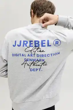 Wehkamp JJ REBEL sweater met backprint grijs aanbieding