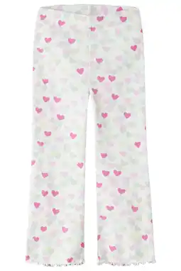 Wehkamp NAME IT MINI flared legging met hartjes wit/multicolor aanbieding