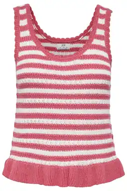 Wehkamp JDY gestreepte top gebreid roze aanbieding