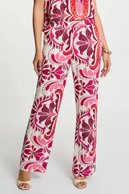 Wehkamp Morgan straight regularwaist casual broek met paisley print ecru aanbieding