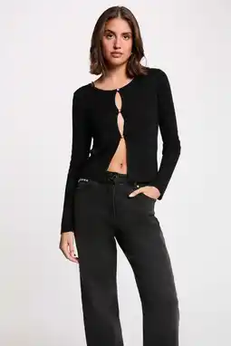 Wehkamp Morgan vest rib gebreid zwart aanbieding
