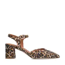 Wehkamp No Stress suède pumps met panterprint bruin/zwart aanbieding