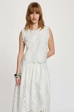 Wehkamp Morgan top broderie ecru aanbieding