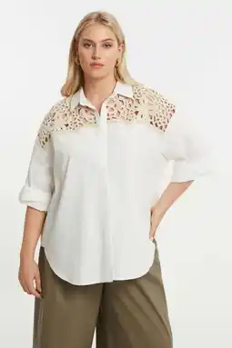 Wehkamp Mat Fashion blouse wit gehaakt aanbieding