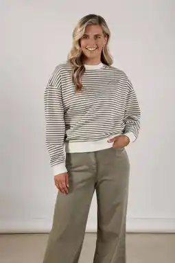 Wehkamp NUKUS gestreepte sweater groen aanbieding