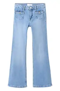 Wehkamp Mango Kids flared jeans light blue denim aanbieding