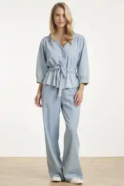 Wehkamp Smashed Lemon blousetop blauw aanbieding