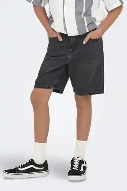 Wehkamp ONLY & SONS JUNIOR denim short black denim aanbieding