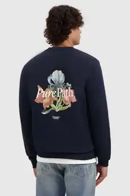 Wehkamp Pure Path gebloemde sweater donkerblauw aanbieding