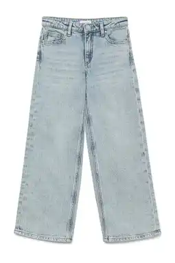 Wehkamp VERO MODA GIRL wide leg highwaist jeans light blue denim aanbieding