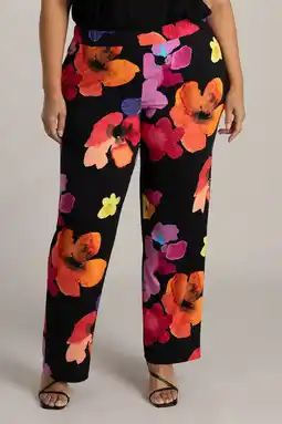 Wehkamp Colletta straight highwaist gebloemde broek zwart aanbieding