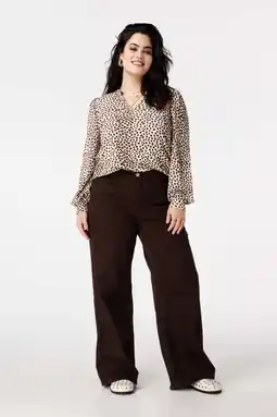 Wehkamp MS Mode blousetop bruin aanbieding