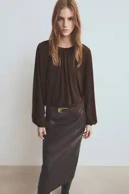 Wehkamp Mango top donkerbruin fijn gebreid aanbieding