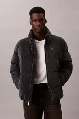 Wehkamp CALVIN KLEIN JEANS corduroy gewatteerde jas grijsblauw aanbieding