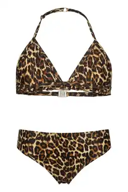 Wehkamp Vingino halterbikini Zimone met panterprint bruin/zwart aanbieding
