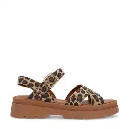 Wehkamp Manfield chunky sandalen met panterprint beige aanbieding