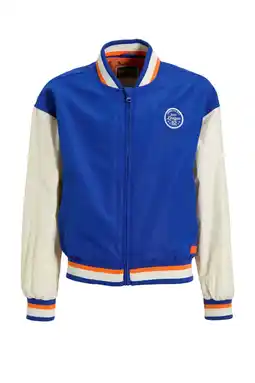 Wehkamp Orange Stars baseball jacket blauw aanbieding