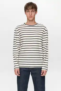 Wehkamp Anerkjendt gestreepte sweater met textuur ecru aanbieding