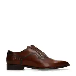 Wehkamp Black Label leren veterschoenen bruin aanbieding