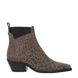 Wehkamp Copenhagen Shoes The Walking Boot suède cowboylaarzen met panterprint bruin aanbieding