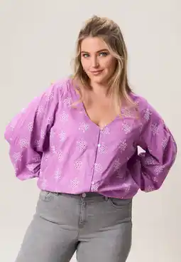 Wehkamp Miss Etam Plus blouse lila aanbieding