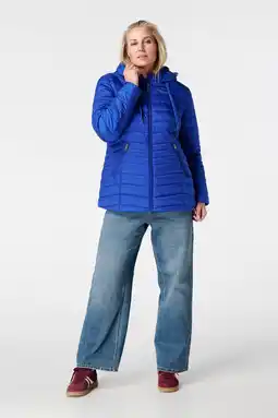 Wehkamp MS Mode gewatteerde jas blauw aanbieding