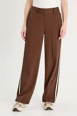 Wehkamp Cache Cache straight highwaist broek donkerbruin aanbieding