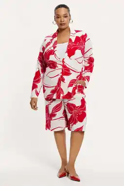 Wehkamp YOEK wide leg highwaist bermuda short rood aanbieding