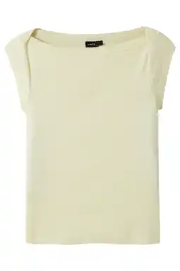Wehkamp LMTD T-shirt met textuur lichtgeel aanbieding