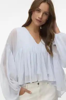 Wehkamp VERO MODA x Noor de Groot top lichtblauw aanbieding