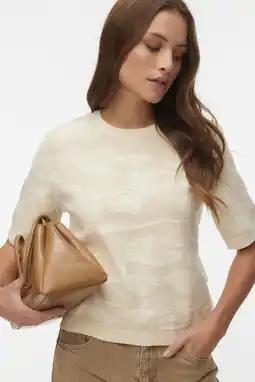 Wehkamp VERO MODA gebloemde trui ecru gebreid aanbieding