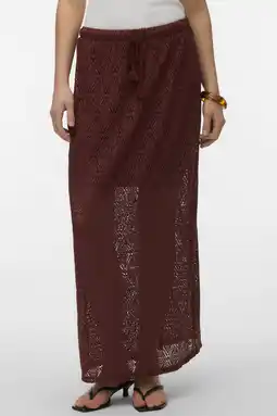 Wehkamp VERO MODA maxi rok crochet donkerrood aanbieding