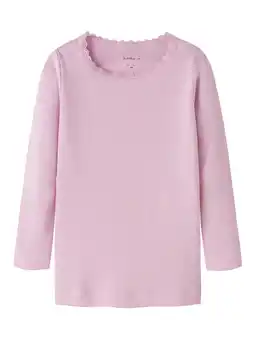 Wehkamp NAME IT MINI longsleeve rib gebreid roze aanbieding
