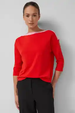 Wehkamp s.Oliver BLACK LABEL trui rood fijn gebreid aanbieding