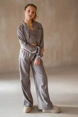 Wehkamp Like Flo Young wide leg casual broek grijs aanbieding