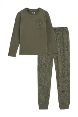 Wehkamp WE Fashion Blue Ridge pyjamaset kaki aanbieding